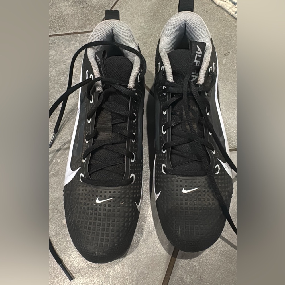 Nike Black and White Alpha Football Cleats